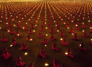 Buddhists praying